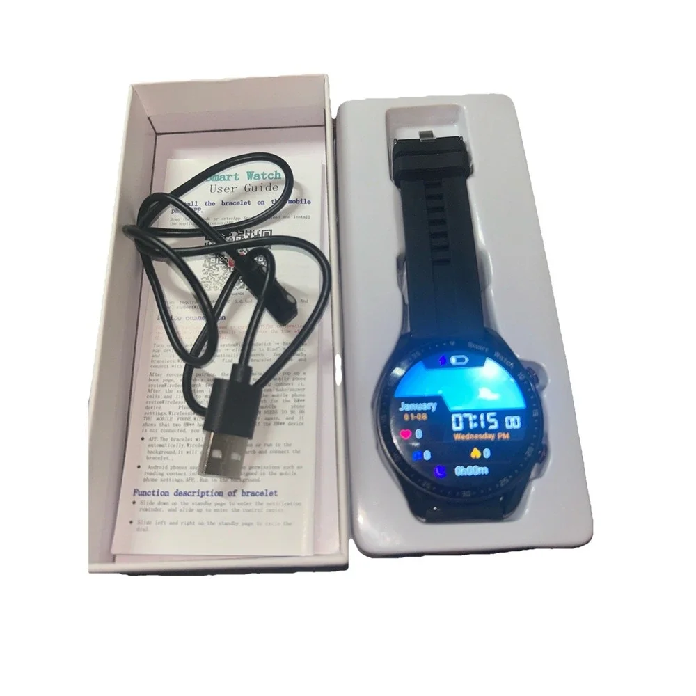 HW20 Men's Smart Watch with Leather Strap - For Daily Wear & Work